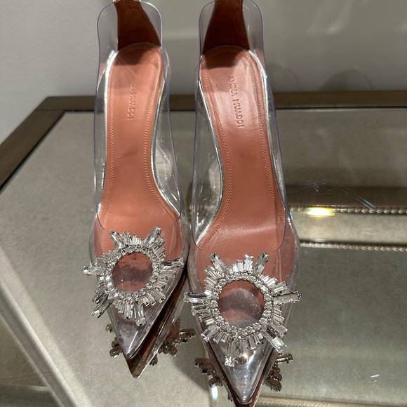 Amina Muaddi Begum Crystal-Embellished PVC Pumps in size 7 color clear! - Picture 3 of 3